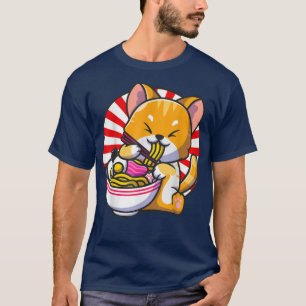 Cat Ramen Bowl Anime Japanse noedels Kawaii Neko T-shirt