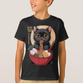 Cat Ramen Funny Graphic Tees Japanese Kawaii Cat A (Voorkant)