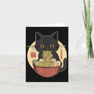 Cat Ramen Grappige Grafische T - shirts Japans Kaw Kaart
