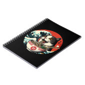 Cat Ramen Japanese Art Vintage Style Notitieboek (Linkerzijde)