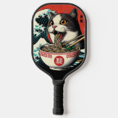 Cat Ramen Japanese Art Vintage Style Pickleball Paddle (Achterkant)