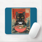 Cat Ramen Japanese Funny Graphic Kawaii Anime  Muismat (Met muis)
