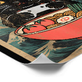 Cat Ramen Japanese Funny Graphic Kawaii Anime Poster (Hoek)