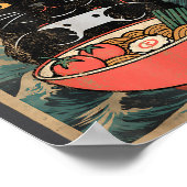 Cat Ramen Japanese Funny Graphic Kawaii Anime  Poster (Hoek)