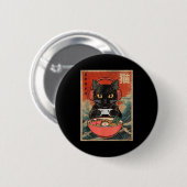 Cat Ramen Japanese Funny Graphic Kawaii Anime Ronde Button 5,7 Cm (Voorkant /achterkant)