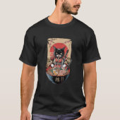 Cat Ramen Japanese Funny Graphic Kawaii Samurai Ca T-shirt (Voorkant)