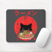 Cat Ramen Japanese Funny Graphic Tees Kawaii Cat A Muismat (Met muis)