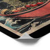 Cat Ramen Japanese Funny Kawaii Cat Graphic Mannen Poster (Hoek)