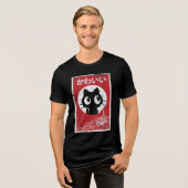 Cat Ramen Japans Grappig Grafisch Kawaii Anime Gif Tri-Blend Shirt (Voorkant volledig)
