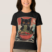 Cat Ramen Japans Grappig Grafisch Kawaii Anime Gif Tri-Blend Shirt (Voorkant)