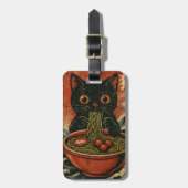 Cat Ramen Japanse Grappige Grafische Kawaii Kat An Bagagelabel (Voorkant verticaal)