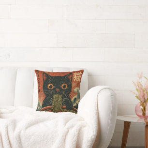 Cat Ramen Japanse Grappige Grafische Kawaii Kat An Kussen