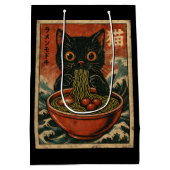Cat Ramen Japanse Grappige Grafische Kawaii Kat An Medium Cadeauzakje (Achterkant)