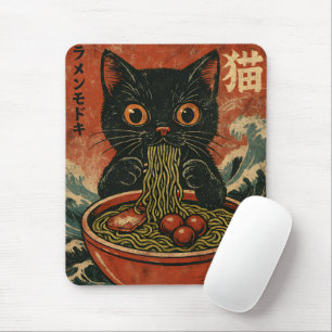Cat Ramen Japanse Grappige Grafische Kawaii Kat An Muismat
