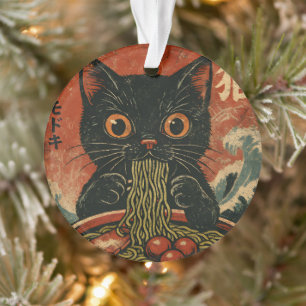 Cat Ramen Japanse Grappige Grafische Kawaii Kat An Ornament