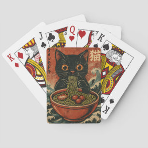 Cat Ramen Japanse Grappige Grafische Kawaii Kat An Pokerkaarten