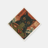 Cat Ramen Japanse Grappige Grafische Kawaii Kat An Servet (Hoek)