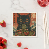 Cat Ramen Japanse Grappige Grafische Kawaii Kat An Servet (Insitu)