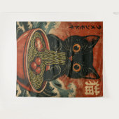 Cat Ramen Japanse Grappige Grafische Kawaii Kat An Wandkleed (Voorkant (horizontaal))