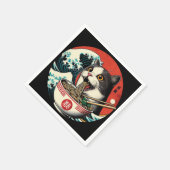 Cat Ramen Japanse kunst  stijl Servet (Hoek)