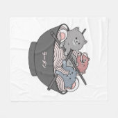Cat Ramen Kawaii Fleece Deken (Voorkant (Horizontaal))