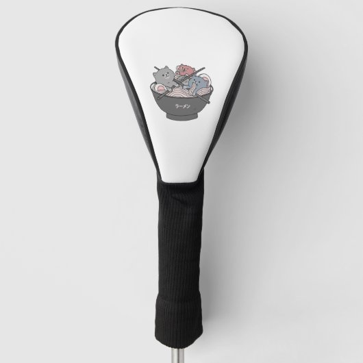 Cat Ramen Kawaii Golfheadcover (Voorkant)