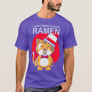Cat Ramen Lover Ik hou gewoon echt van Ramen Japan T-shirt