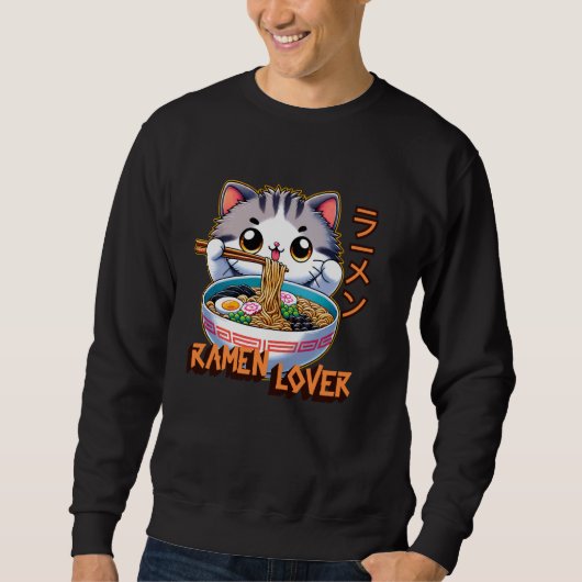 Cat Ramen Lover Japanse noedels Grappig Trui (Voorkant)