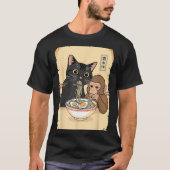 Cat Ramen Monkey Shirt Funny Cat Monkey Eating Ram (Voorkant)