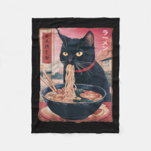 Cat Ramen Noodle Japanese Anime Kawaii Gifts Manne Fleece Deken