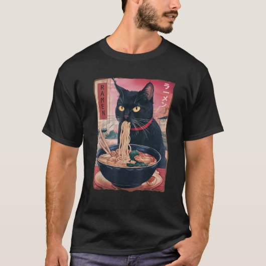 Cat Ramen Noodle Japanese Kawaii Anime Ramen Cat M T-shirt (Voorkant)