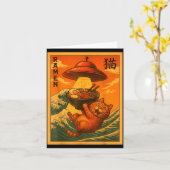Cat Ramen Ufo Funny Japanese Anime Men Women Teens Kaart (Gele Bloem)