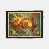 Cat Ramen Ufo Funny Men Women Teens Kids Japanese Fleece Deken (Voorkant (Horizontaal))