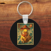 Cat Ramen Ufo Funny Men Women Teens Kids Japanese Sleutelhanger (Voorkant)