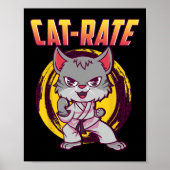 Cat-rate Karate Kat Voor Mannen Vrouwen Meisjes Ki Poster (Voorkant)
