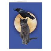 Cat Raven Moon Card (Voorkant)
