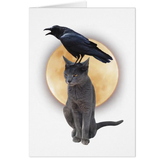 Cat Raven Moon Kaart (Voorkant)