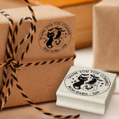 Cat Raven Pumpkin Happy Halloween Rubberstempel
