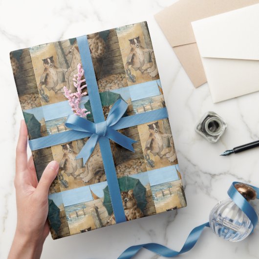 Cat Reading a Book by Louis Wain Cadeaupapier (Geschenken)