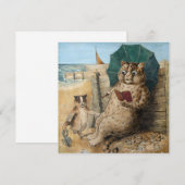 Cat Reading a Book by Louis Wain Kaart (Voorkant / Achterkant)