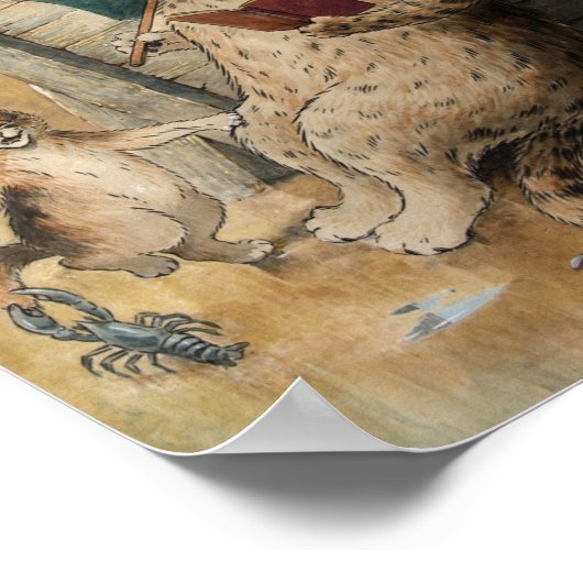 Cat Reading a Book by Louis Wain Poster (Hoek)