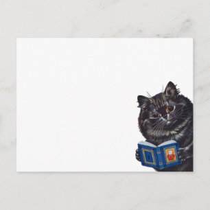 Cat Reading a Book, Louis Wain Briefkaart