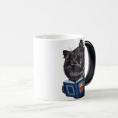 Cat Reading a Book, Louis Wain Magische Mok (Voorkant rechts)