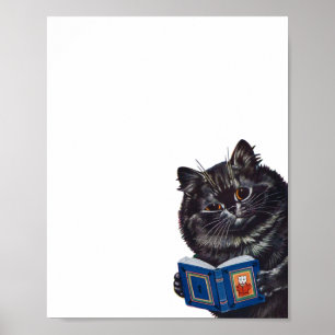 Cat Reading a Book, Louis Wain Poster