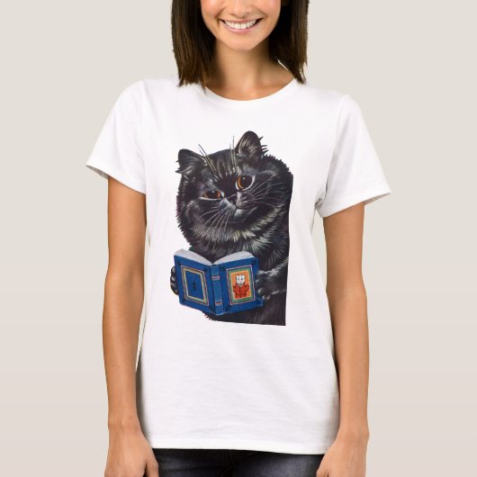 Cat Reading a Book, Louis Wain T-shirt (Voorkant)