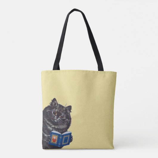 Cat Reading a Book, Louis Wain Tote Bag (Achterkant)