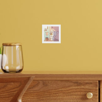 Cat Reading A Book On The Toilet Folie Afdrukken