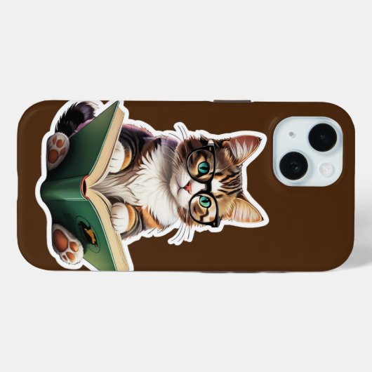 Cat Reading Book Case-Mate iPhone Case (Achterkant (horizontaal))