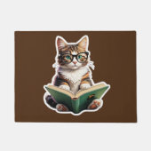 Cat Reading Book Deurmat (Voorkant)