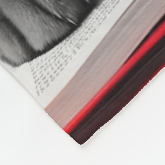 Cat Reading Book Fleece Deken (Hoek)